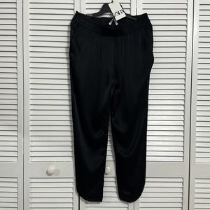NWT Zara Silk-Like Pants. Size Large. Elastic waist